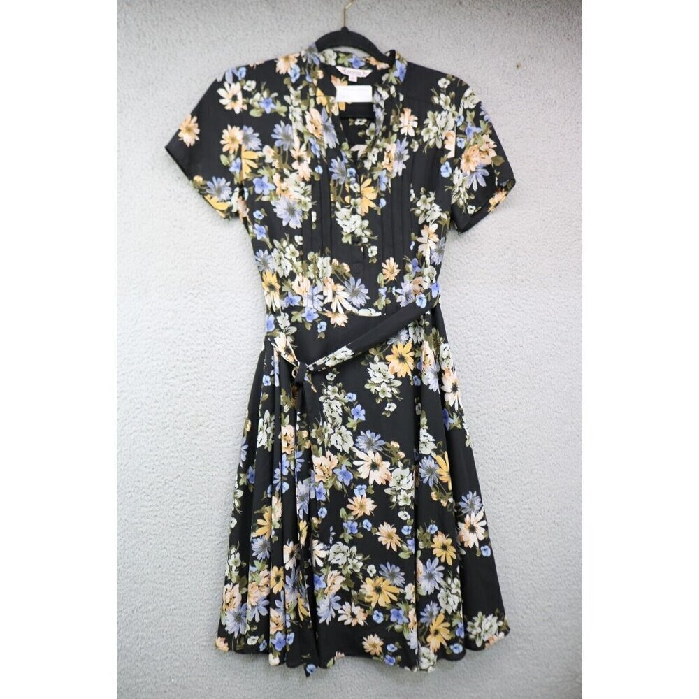 Nanette Lepore Semi-Sheer Pleated Chiffon Floral Dress-Size 2-Cottagecore